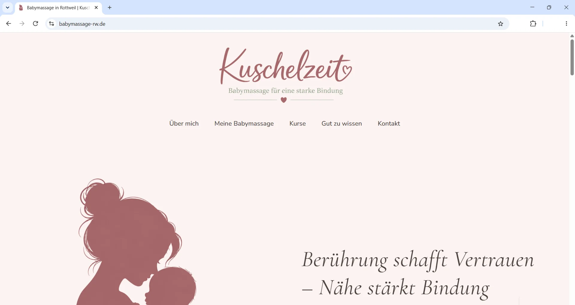 Webseite von Kuschelzeit – Babymassage